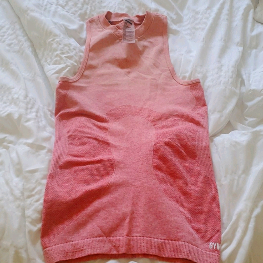 Gymshark ombré Seamless Vest Pink/Coral Small